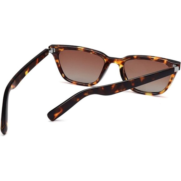 🆕Women Brown Retro Cat Eye Polarized Trendy Designer Style Cateye Sunglasses - Picture 6 of 7